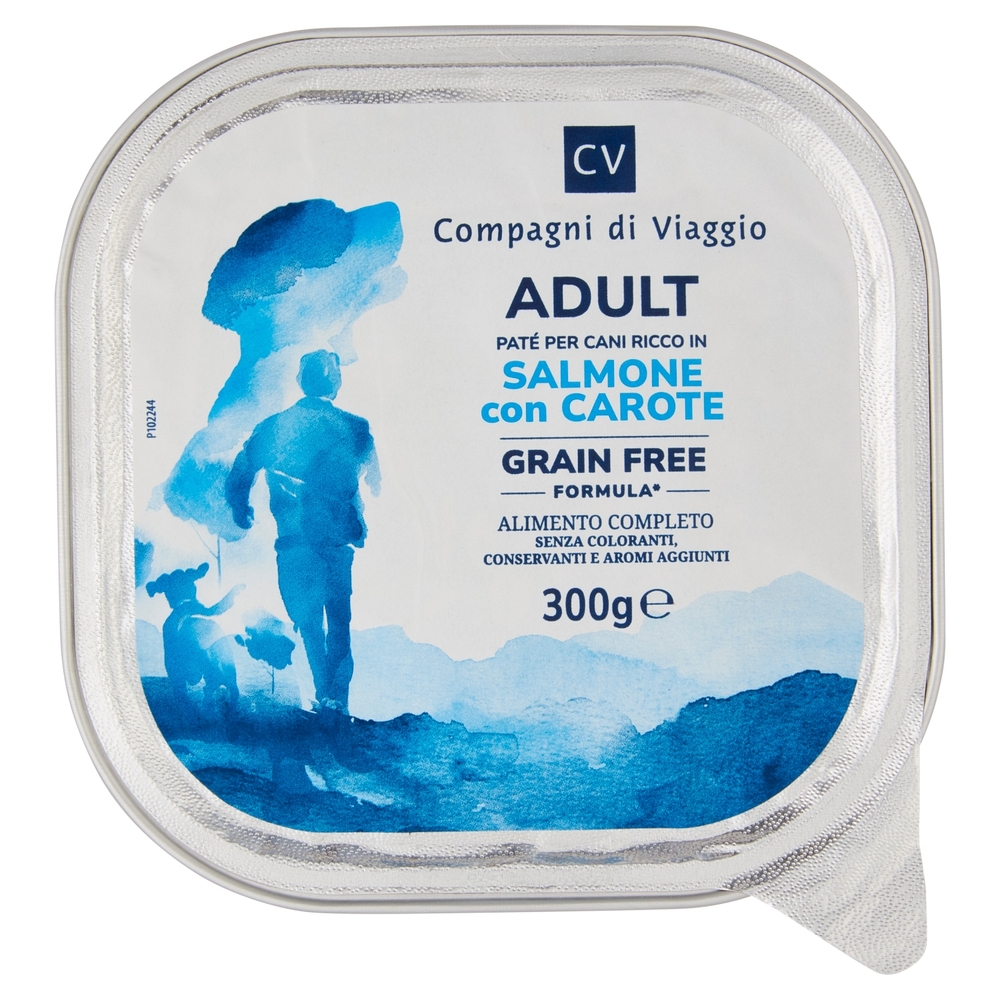 Adult Paté per Cani Ricco in Salmone con Carote Compagni di Viaggio