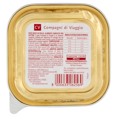 Kitten Paté per Gattini Ricco in Pollo Compagni di Viaggio