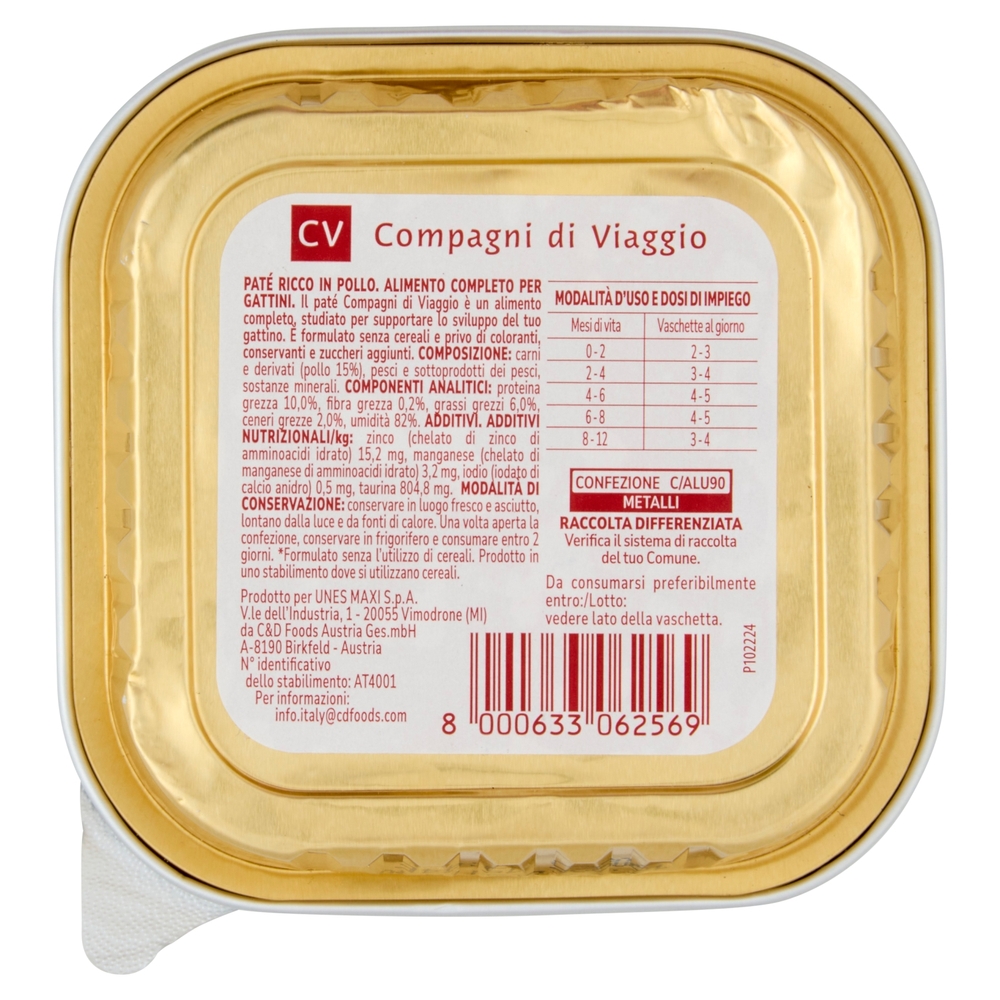 Kitten Paté per Gattini Ricco in Pollo Compagni di Viaggio