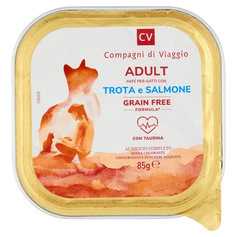 Adult Paté per Gatti con Trota e Salmone Compagni di Viaggio