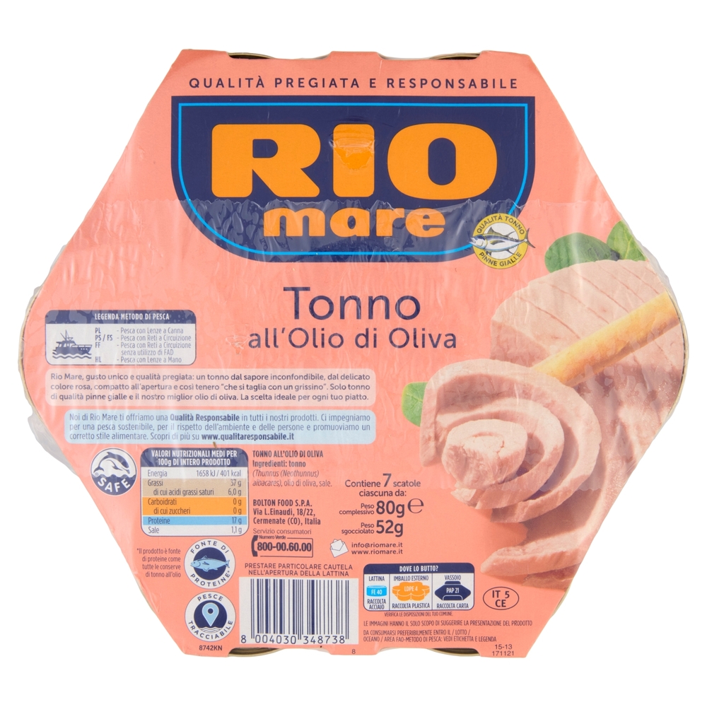 Rio mare Tonno all'Olio di Oliva 7 x 80 g
