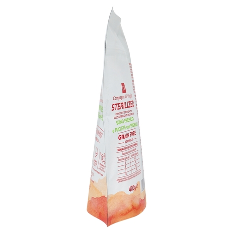 Sterilized Crocchette per Gatti Adulti Ricche Suino Fresco e Patate con Piselli Compagni di Viaggio