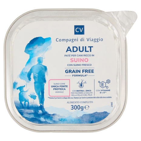 Adult Paté per Cani Ricco in Suino Compagni di Viaggio