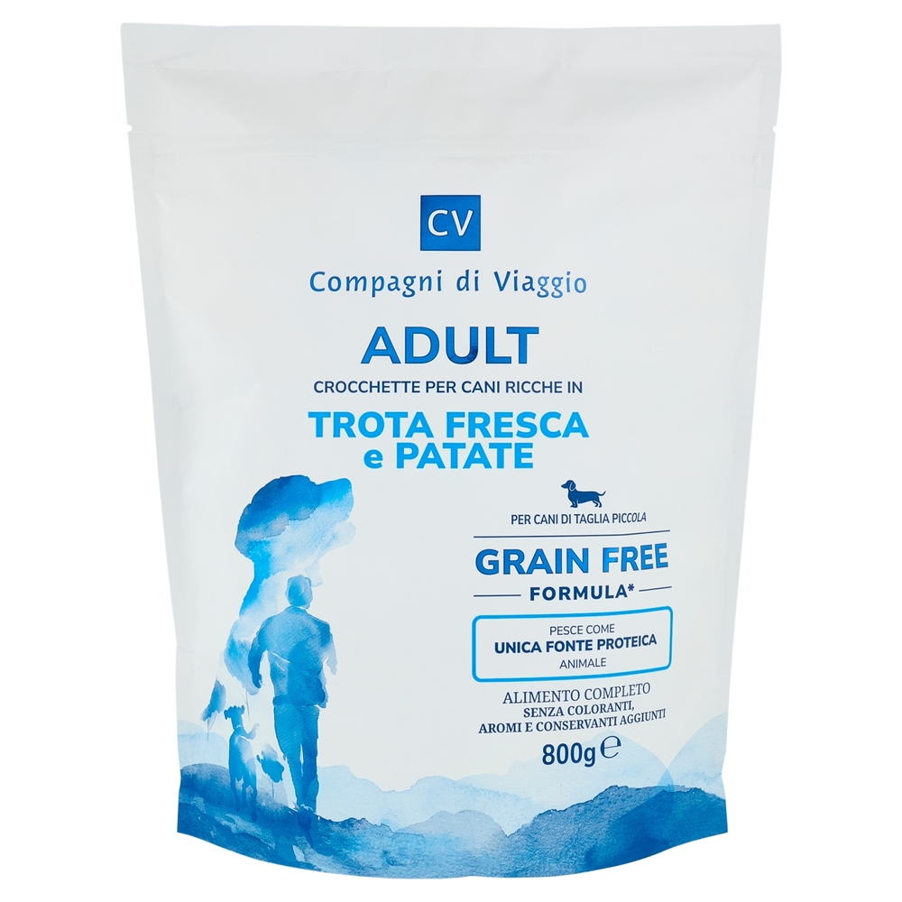 Adult Crocchette per Cani Ricche in Trota Fresca e Patate Compagni di Viaggio