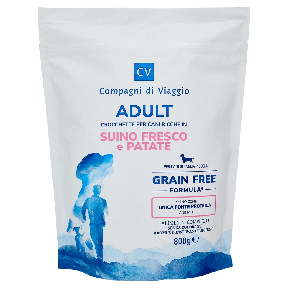 Adult Crocchette per Cani Ricche in Suino Fresco e Patate Compagni Di Viaggio