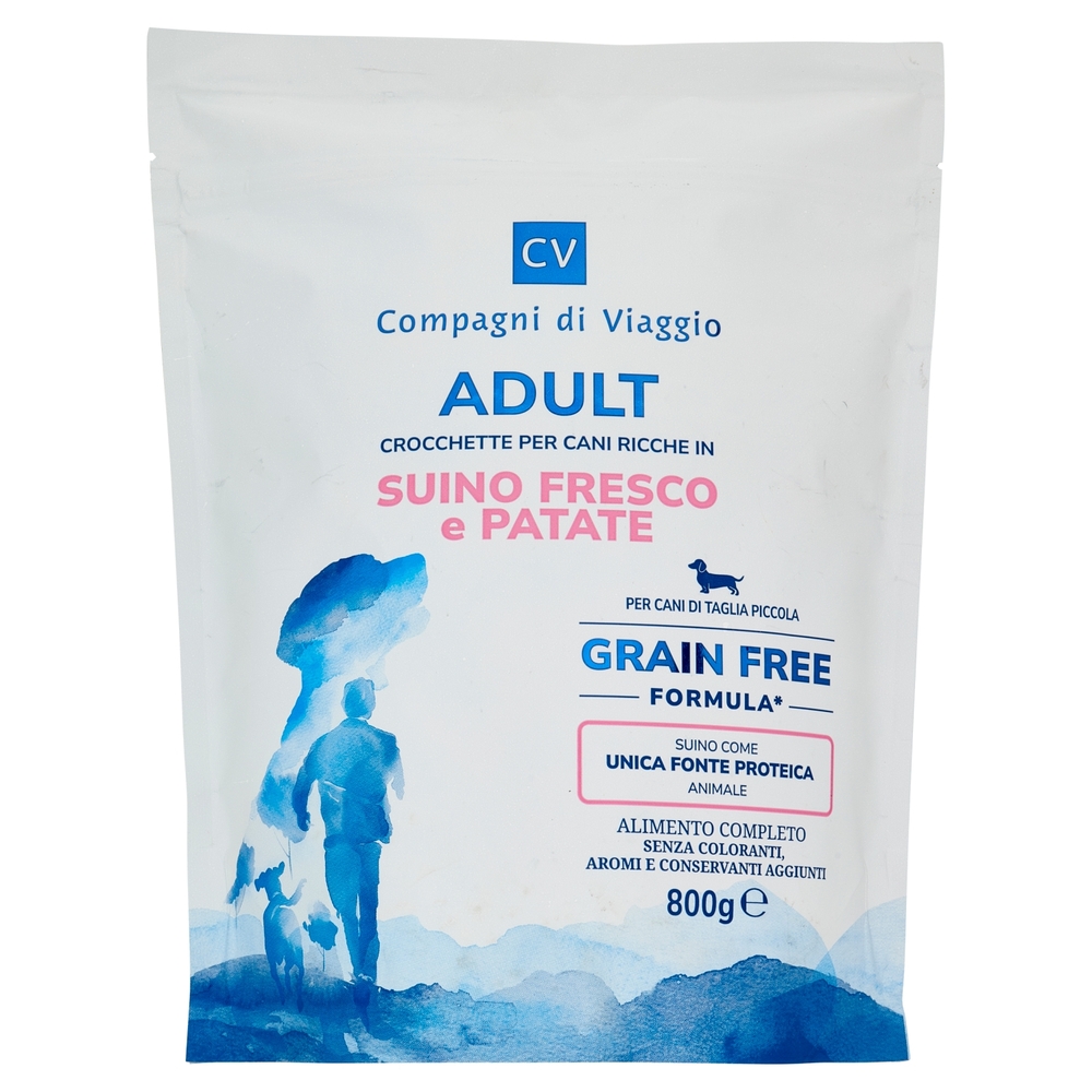Adult Crocchette per Cani Ricche in Suino Fresco e Patate Compagni Di Viaggio