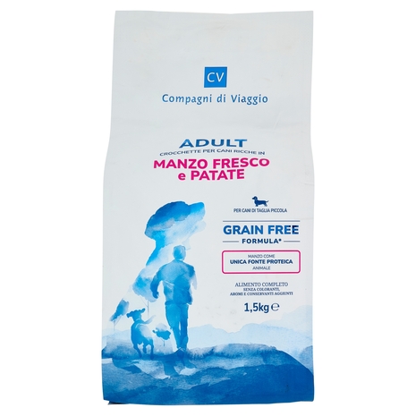 Adult Crocchette per Cani Ricche in Manzo Fresco e Patate Compagni di Viaggio