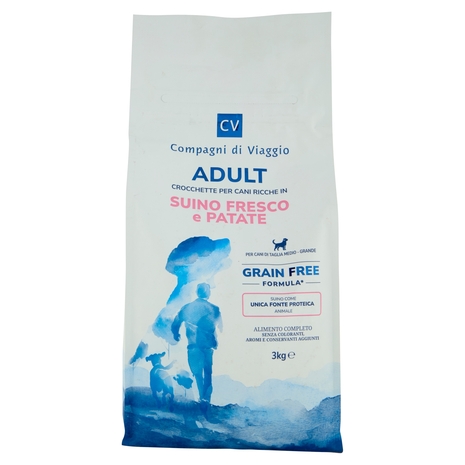 Adult Crocchette per Cani Ricche in Suino Fresco e Patate Compagni di Viaggio