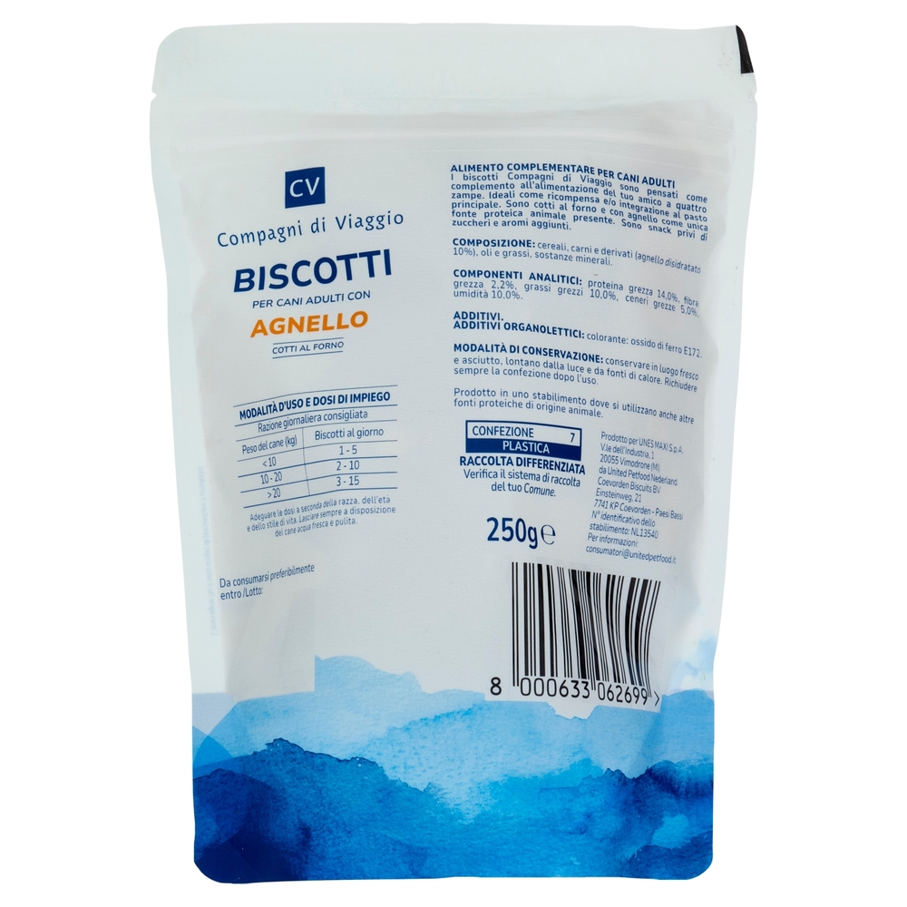 Biscotti per Cani Adulti con Agnello Compagni di Viaggio
