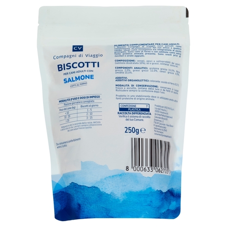Biscotti per Cani Adulti con Salmone Compagni di Viaggio