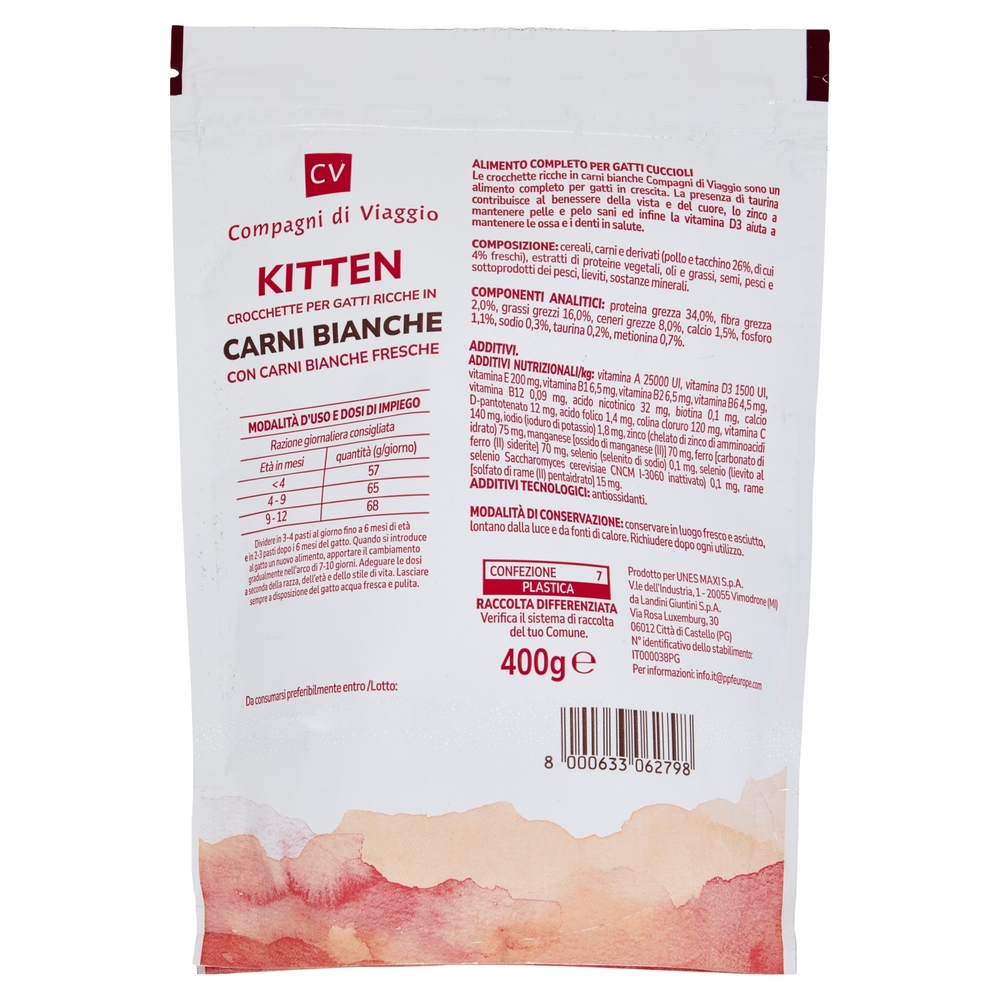 Kitten Crocchette per Gatti ricche in Carni Bianche Compagni di Viaggio