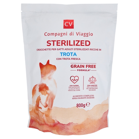 Sterilized Crocchette per Gatti Adulti Ricche in Trota Fresca Compagni di Viaggio