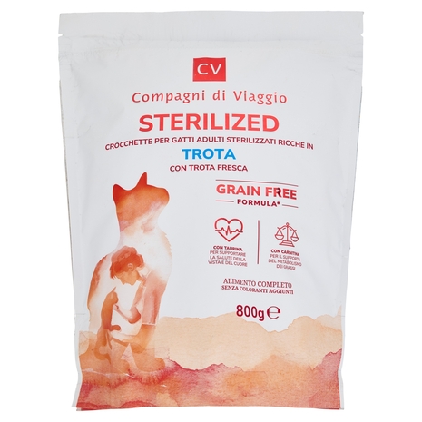 Sterilized Crocchette per Gatti Adulti Ricche in Trota Fresca Compagni di Viaggio