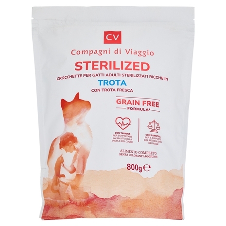 Sterilized Crocchette per Gatti Adulti Ricche in Trota Fresca Compagni di Viaggio