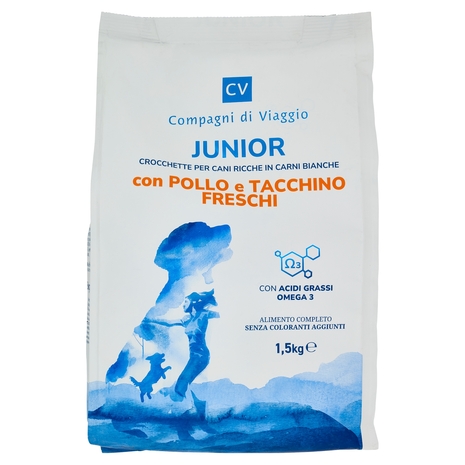 Junior Crocchette per Cani Ricche in Pollo e Tacchino Freschi Compagni di Viaggio