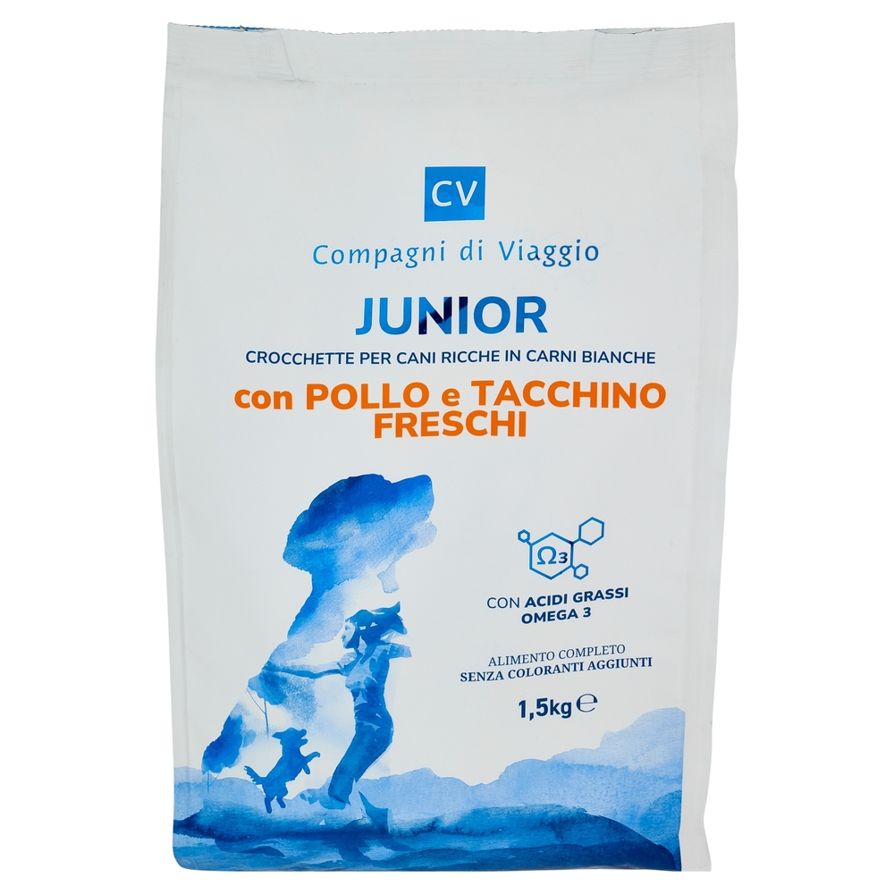 Junior Crocchette per Cani Ricche in Pollo e Tacchino Freschi Compagni di Viaggio