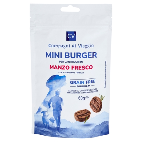 Mini Burger per Cani Ricco in Manzo Fresco Compagni di Viaggio