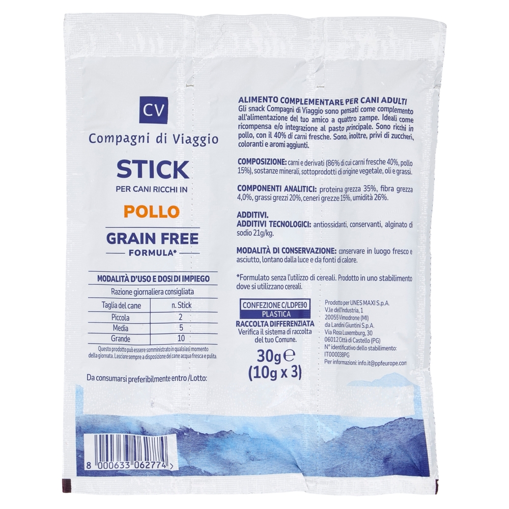 Stick per Cani Ricchi in Pollo Compagni di Viaggio