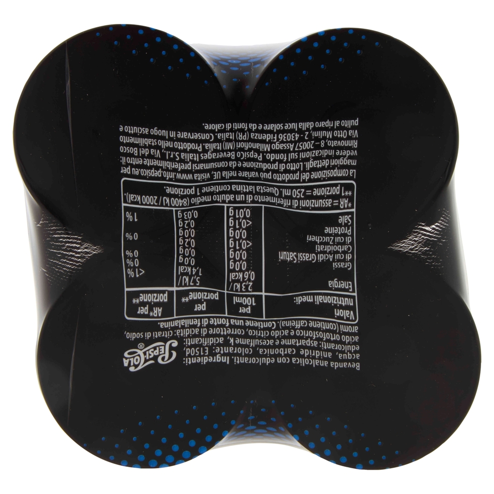 Pepsi Zero Zucchero 4 x 0,25 L