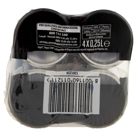 Pepsi Zero Zucchero 4 x 0,25 L