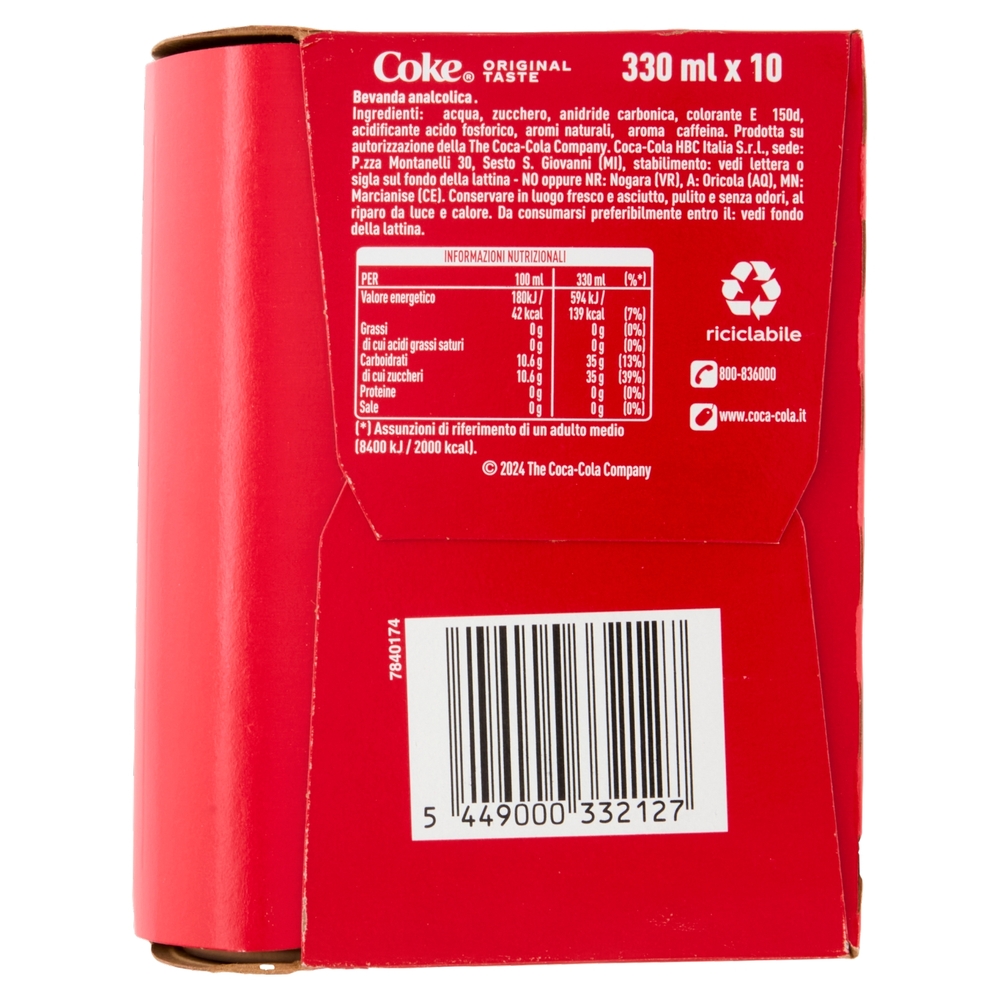 Coca-Cola lattina sleek 10 x 33 cl