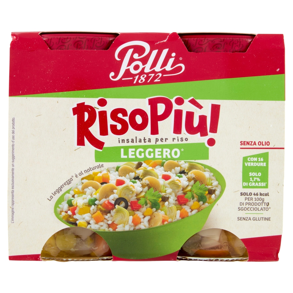 Polli Riso Piu! insalata per riso Leggero* Senza Olio 2 x 300 g