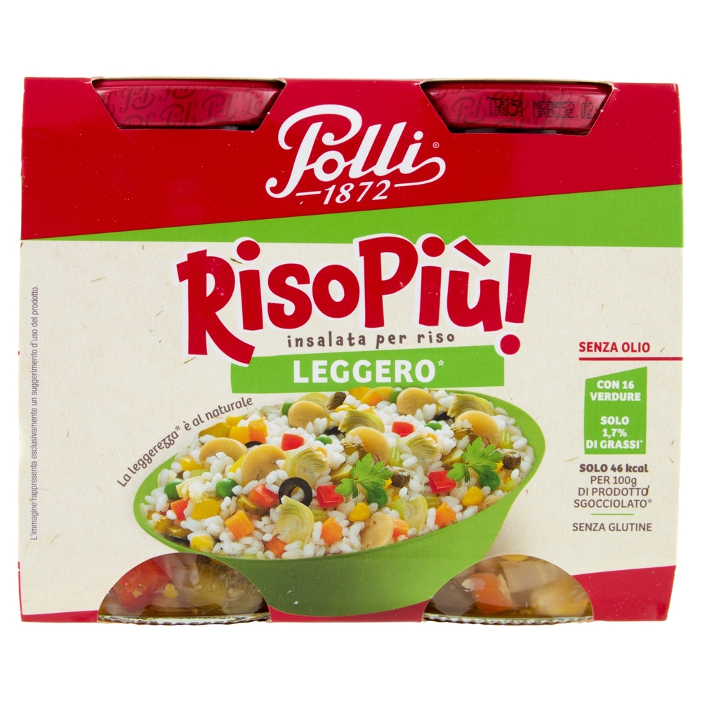 Polli Riso Piu! insalata per riso Leggero* Senza Olio 2 x 300 g