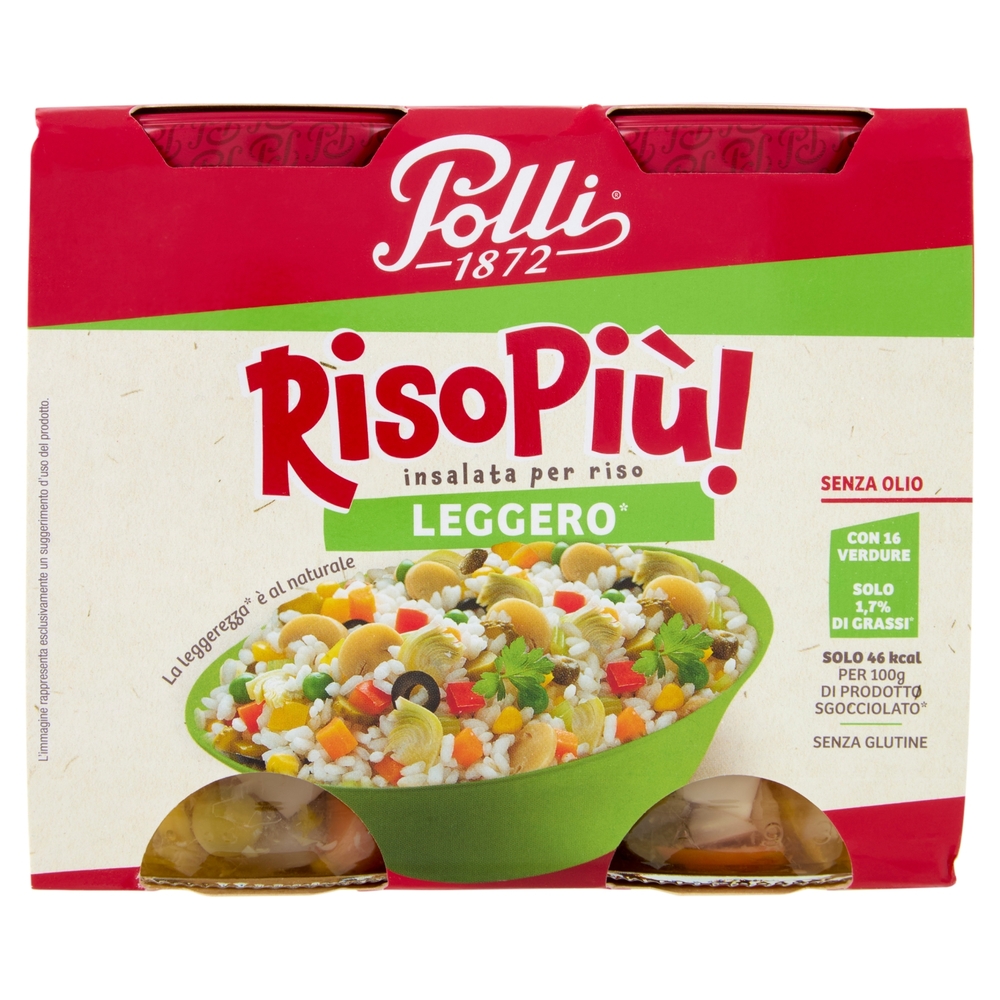 Polli Riso Piu! insalata per riso Leggero* Senza Olio 2 x 300 g