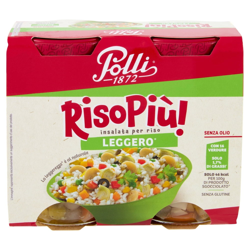 Polli Riso Piu! insalata per riso Leggero* Senza Olio 2 x 300 g