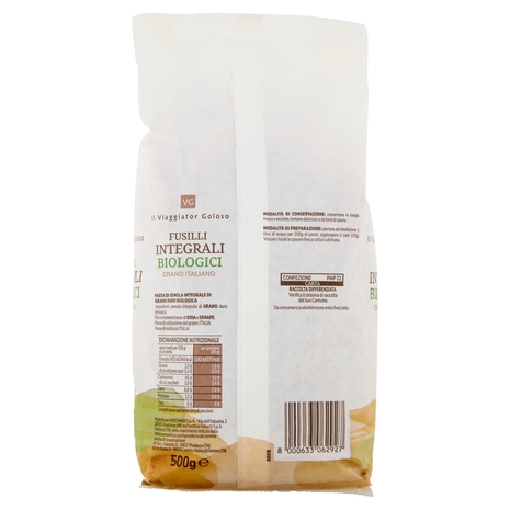Fusilli Integrali BIO Il Viaggiator Goloso