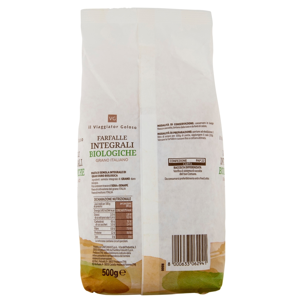 Farfalle Integrali BIO Il Viaggiator Goloso