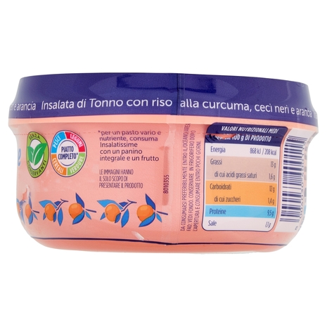 Rio mare Insalatissime Insalata di Tonno Sicily Edition con riso alla curcuma,ceci neri,arancia 200g