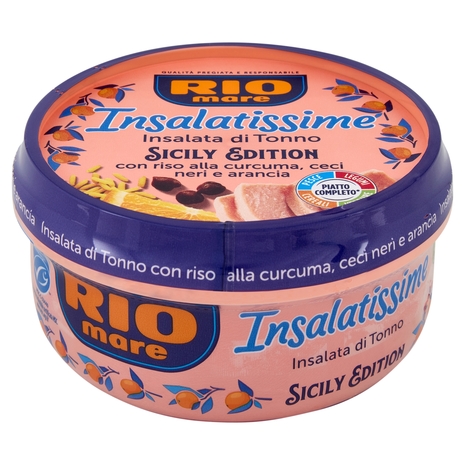 Rio mare Insalatissime Insalata di Tonno Sicily Edition con riso alla curcuma,ceci neri,arancia 200g