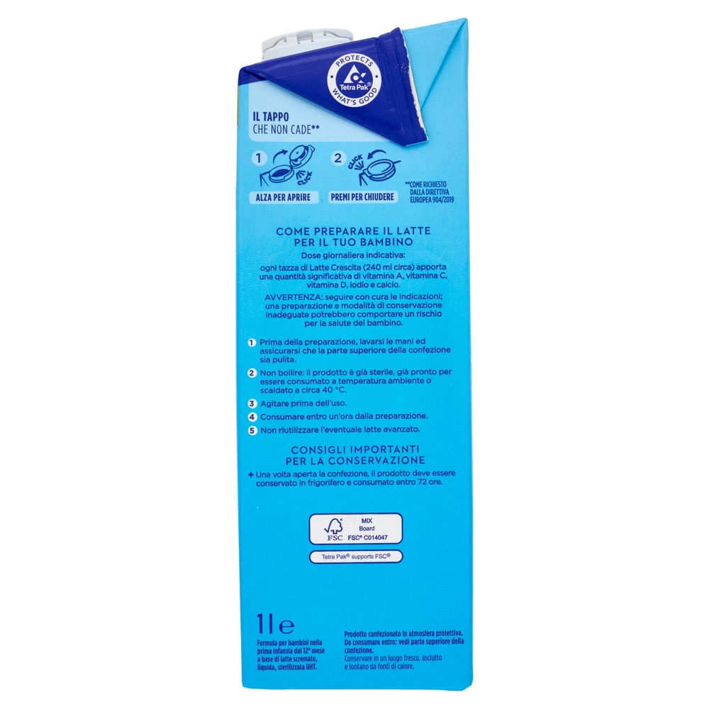 APTAMIL Nutribiotik 3 - Latte di Crescita Liquido, dal 12° mese al 24°, Fonte di Ferro, 1L