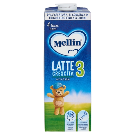 MELLIN 3 - Latte di Crescita Liquido, dal 12° mese compiuto al 24°, Fonte di Ferro, 1L