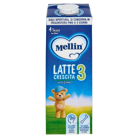 MELLIN 3 - Latte di Crescita Liquido, dal 12° mese compiuto al 24°, Fonte di Ferro, 1L