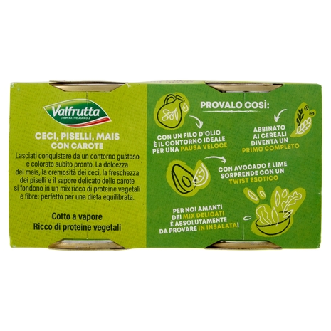 Valfrutta Buon mix Ceci, Piselli, Mais con Carote 2 x 140 g
