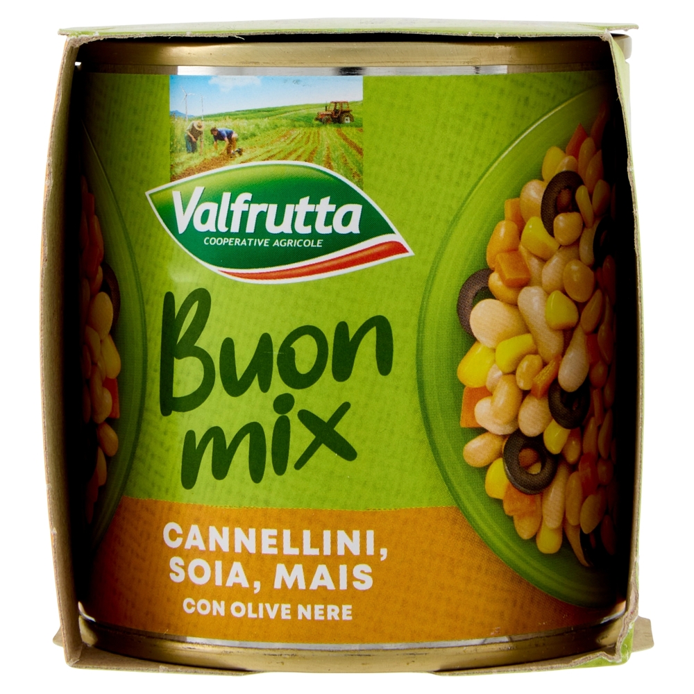 Valfrutta Buon mix Cannellini, Soia, Mais con Olive Nere 2 x 140 g