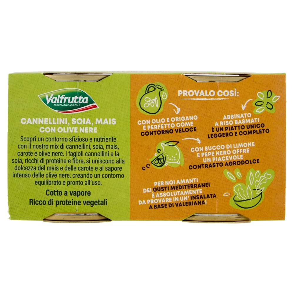 Valfrutta Buon mix Cannellini, Soia, Mais con Olive Nere 2 x 140 g