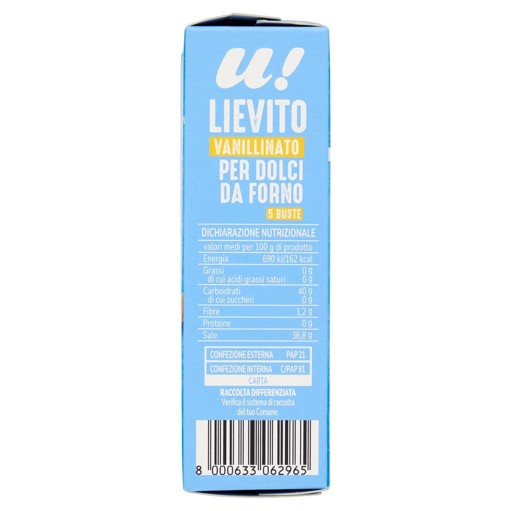 Lievito Vanillinato per Dolci da Forno 5 Buste U!