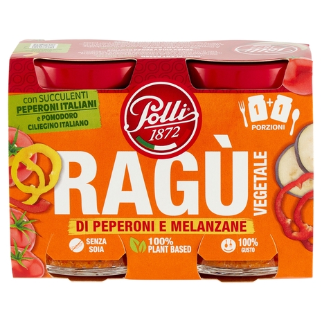 Polli Ragù Vegetale di Peperoni e Melanzane 2 x 90 g