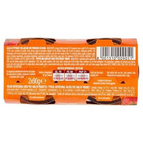 Polli Ragù Vegetale di Peperoni e Melanzane 2 x 90 g