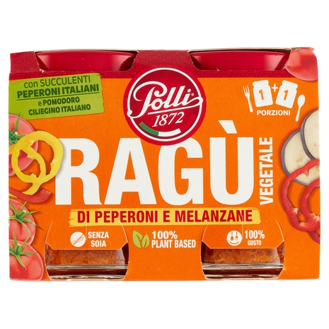 Polli Ragù Vegetale di Peperoni e Melanzane 2 x 90 g