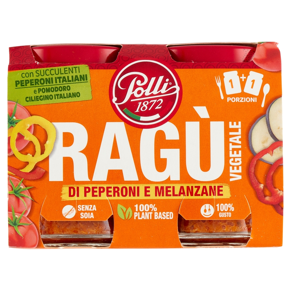 Polli Ragù Vegetale di Peperoni e Melanzane 2 x 90 g