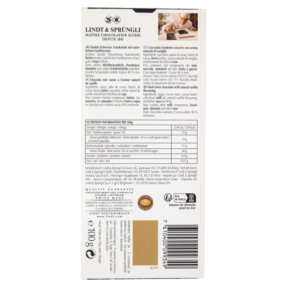 Lindt Excellence Tavoletta Vaniglia 100 g