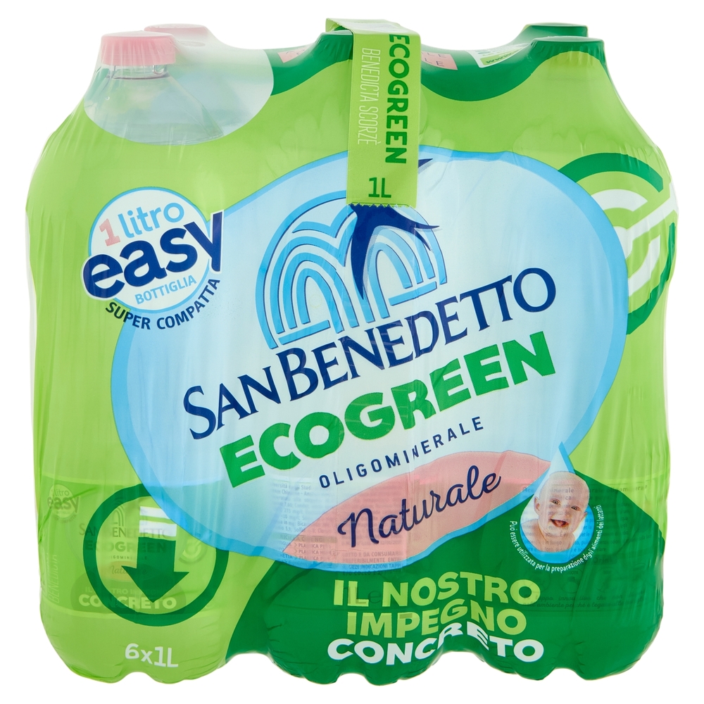 San Benedetto Acqua Naturale Benedicta Ecogreen Easy 6 x 1 L