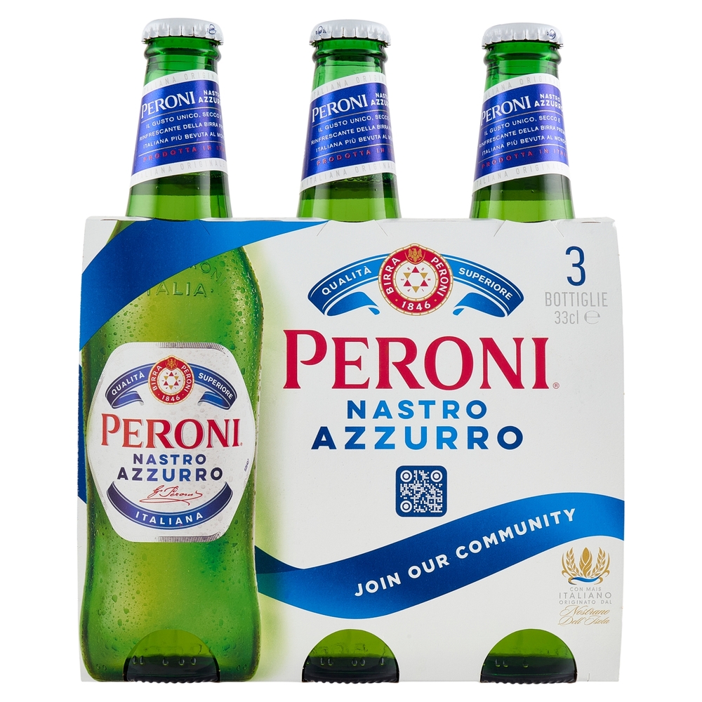 Peroni Nastro Azzurro Birra 3 x 33 cl