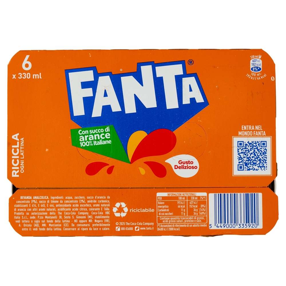 Fanta Orange Sleek 6 x 33 cl