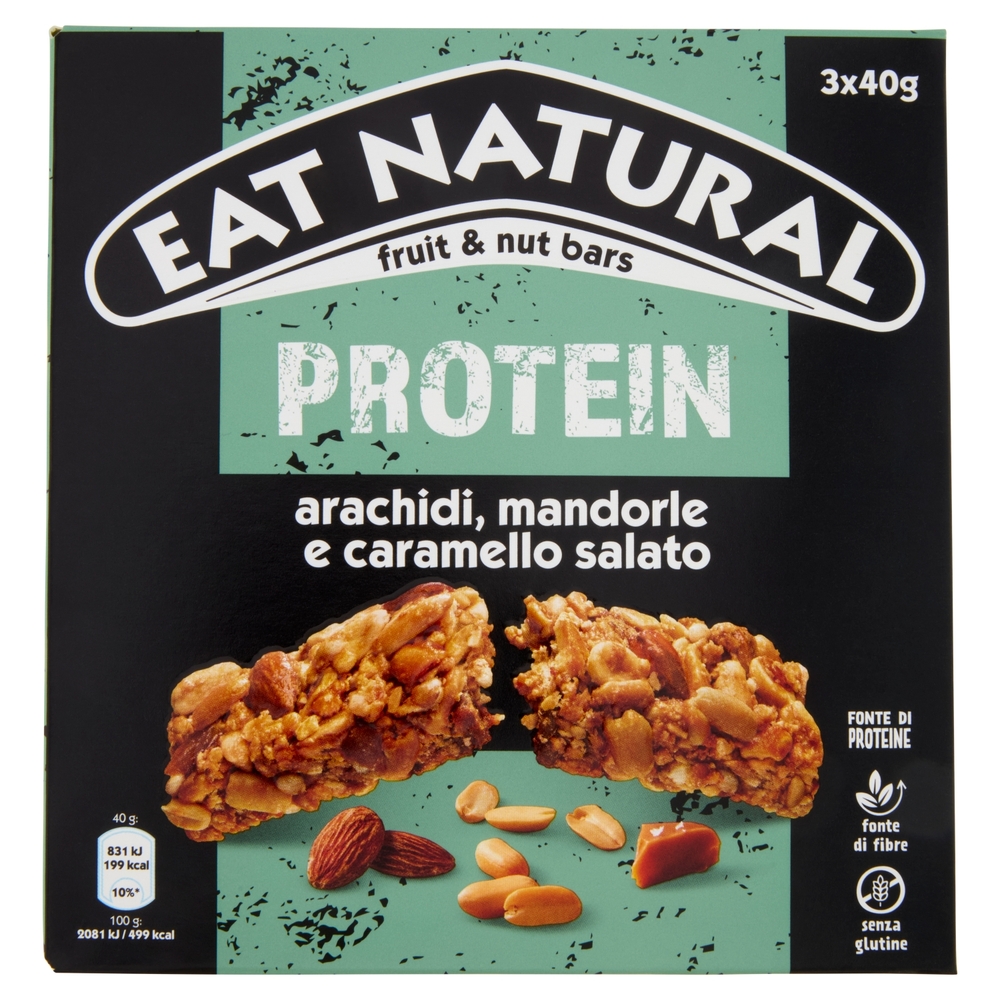 Eat Natural Protein arachidi, mandorle e caramello salato 3 x 40 g
