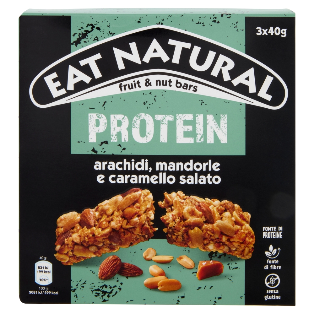 Eat Natural Protein arachidi, mandorle e caramello salato 3 x 40 g